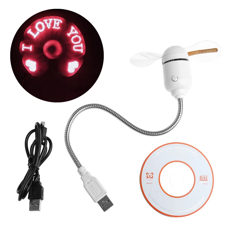 USB LED свет гибкий Вентилятор охлаждения DIY Программа редактируемые сообщения для