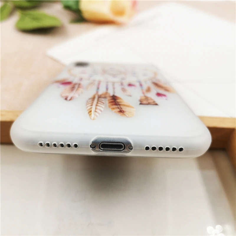 Рельефный мягкий чехол для телефона Apple IPhone X 6 S 7 8 Plus 6splus прозрачный Ловец снов