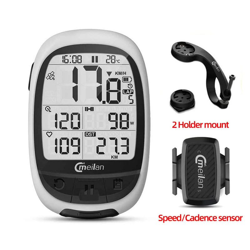 M2 With C1 Велосипед gps-навигация Bluetooth ANT+ велосипедный компьютер поддержка подключения с частотой сердечных сокращений(не включает - Цвет: M2 With C1