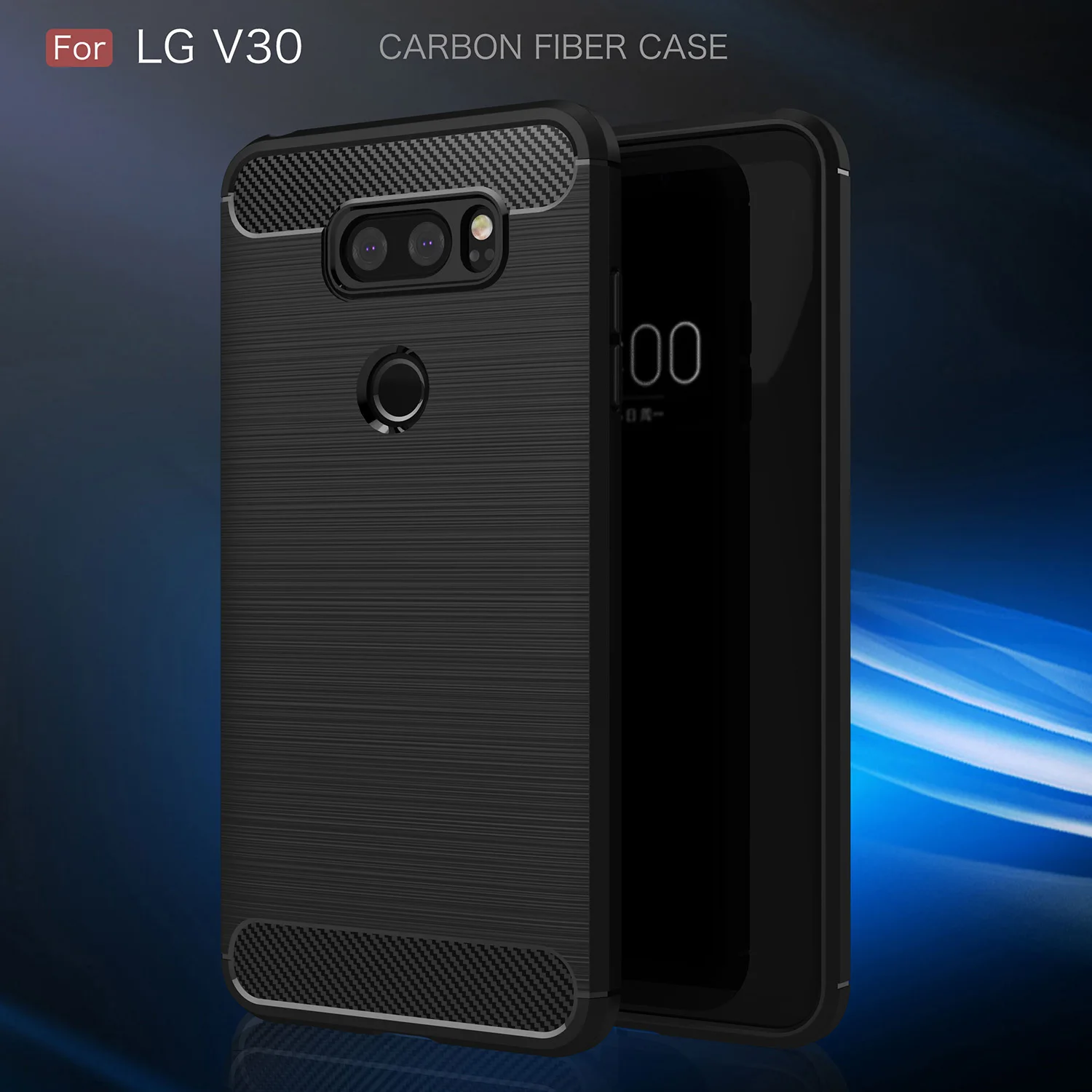 UPaitou for LG V30 Case Ultra Slim Thin Carbon Fiber Cases Scratch Resistant Shock Absorption Soft TPU Cover V30+ |