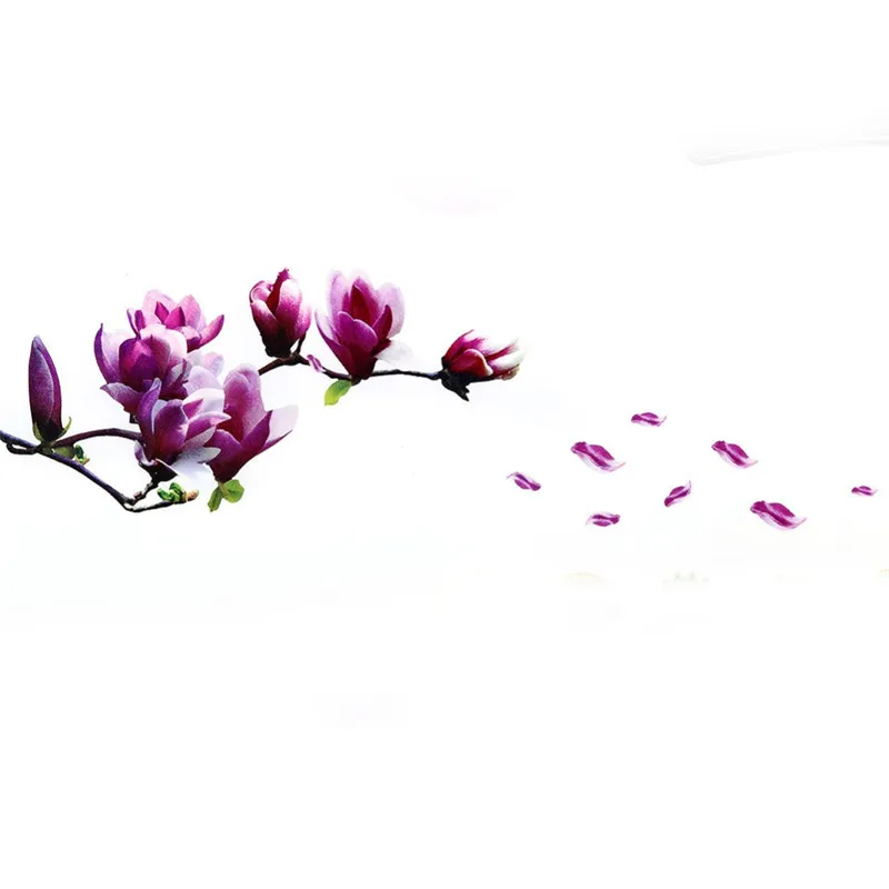 DIY красивые цветы магнолии цветок настенные наклейки домашний декор для гостиной спальни съемные