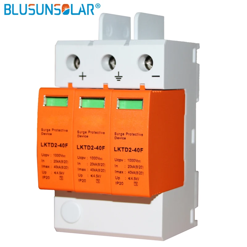 

10 piece/lot 3P DC 1000V 20~40KA Din Rail Surge Protective Device House Solar PV System Arrester Surge Protector