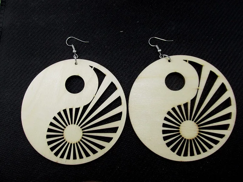 Ying Yang деревянные серьги|earrings earring|earrings woodearring lot |