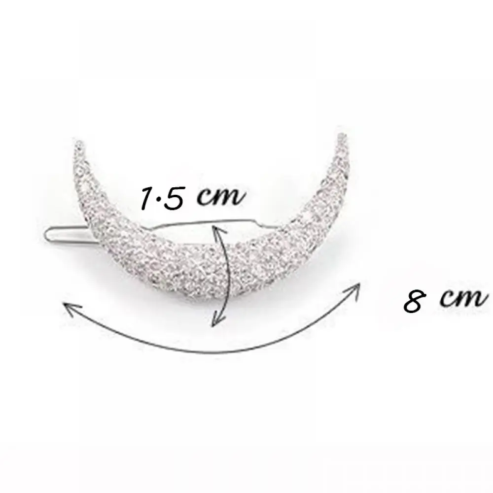 

2018 New Style Shinning Crystal Moon Rhinestone Hair Clips For Girls Lady Headdress Hairpin Clamps