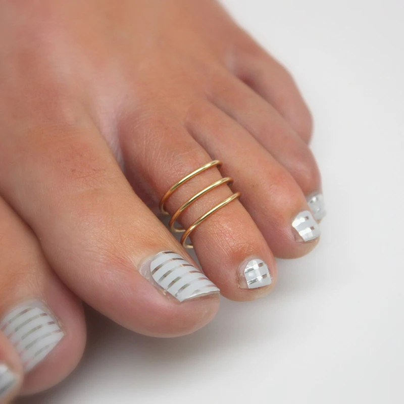 Кольцо для ног ювелирные изделия ручной работы регулируемые кольца с золотым