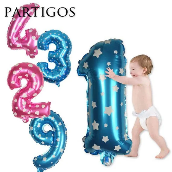 Большие 32 дюймовые розовые/синие воздушные шары из фольги в горошек форме сердца