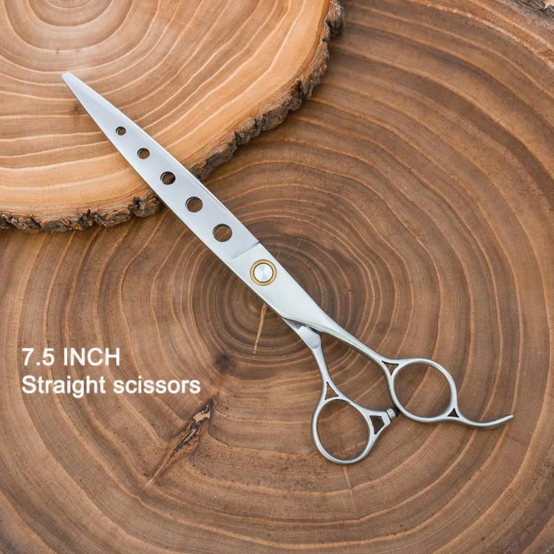 Cutting 7.5 INCH Профессиональные ножницы для стрижки собак 7,5 дюйма ножницы для собак 6,75 дюйма ножницы для домашних животных 6,5 дюйма филировочные ножницы матовое серебро - Цвет: Cutting 7.5 INCH