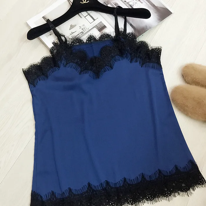 Новинка 2017 Женский однотонный топ женский модный жилет с кружевными лямками