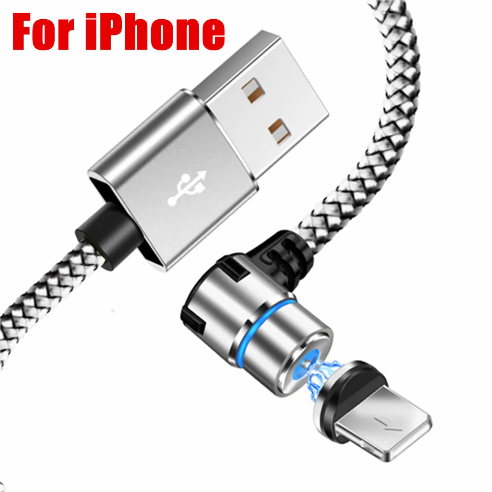 Олаф Магнитный Кабель Micro-USB для быстрой зарядки Тип usb C кабель магнит Зарядное устройство для передачи данных кабель для зарядки USB шнур для iPhone samsung Xiaomi - Цвет: Silver for iPhone