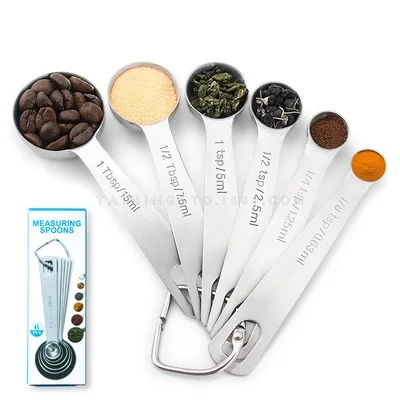Мерная ложка из нержавеющей стали 6 цветов|Мерные ложки| |