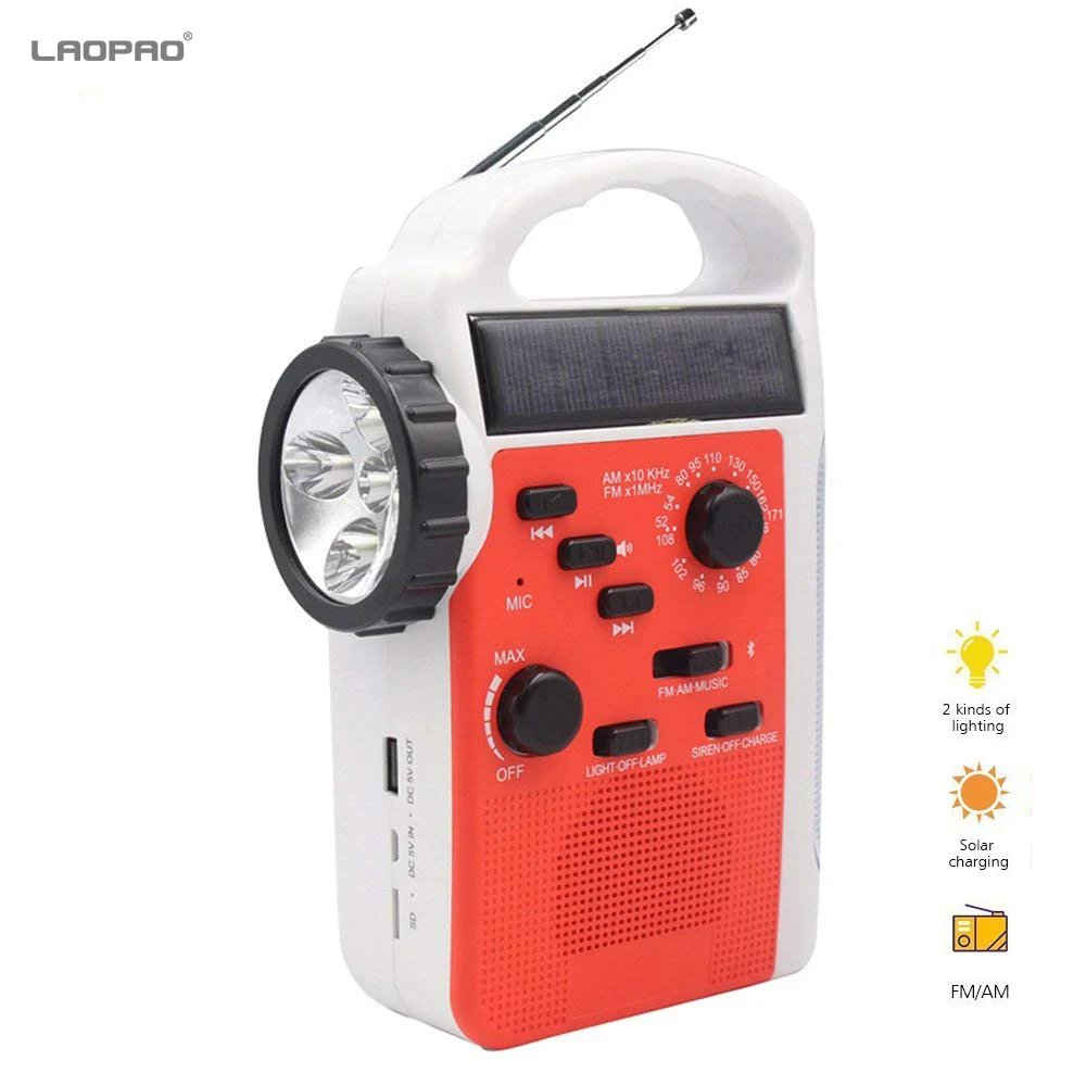 Солнечная ручной коленчатого многофункциональный радио аварийное приемник