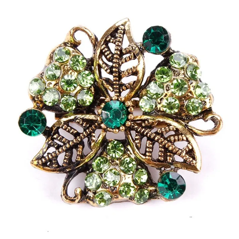 Женская Брошь в античном стиле золотистая брошь форме цветка украшенная