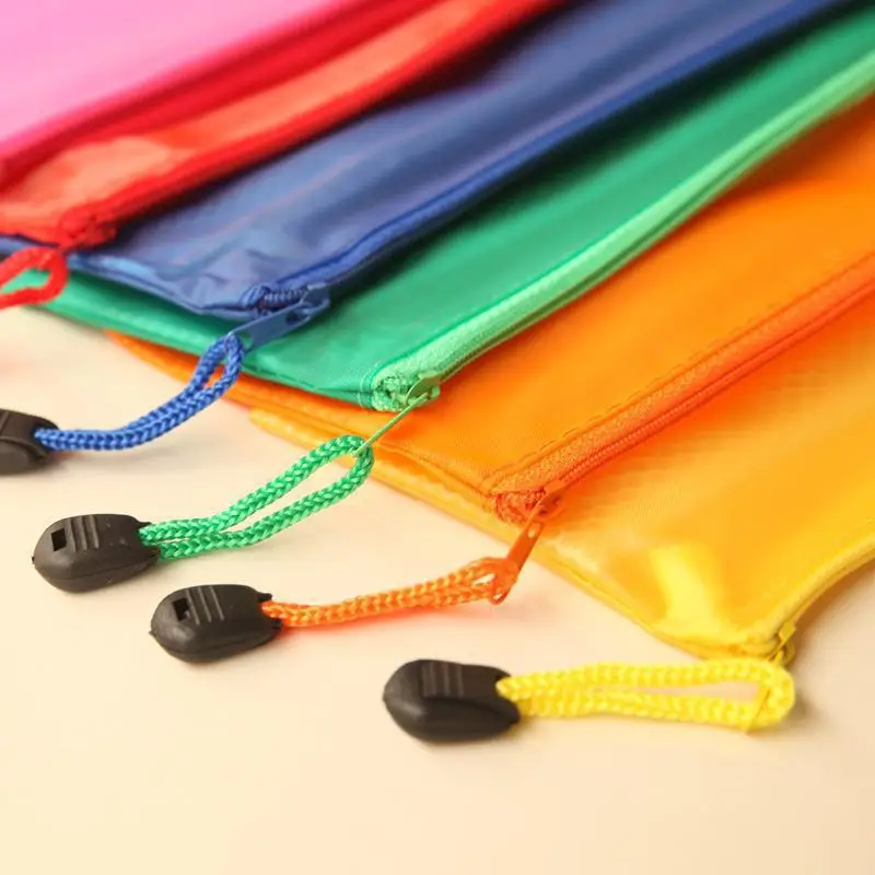 

Double-deck Gridding Waterproof Zip Bag Document Pen Filing Products Pocket Folder Office School Supplies