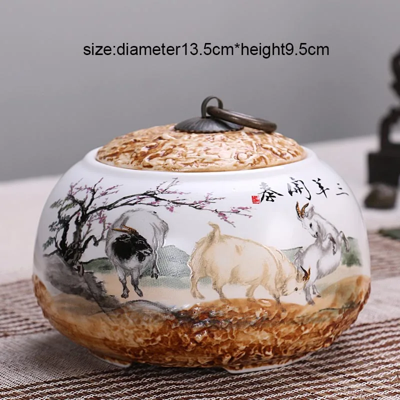 Креативная банка для хранения чая ручная роспись цветочный узор керамическое