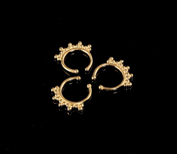 Non Piercing Fake Nose Ring Stud Hoop 18k Gold Septum Rings 16g Indian | Украшения и аксессуары