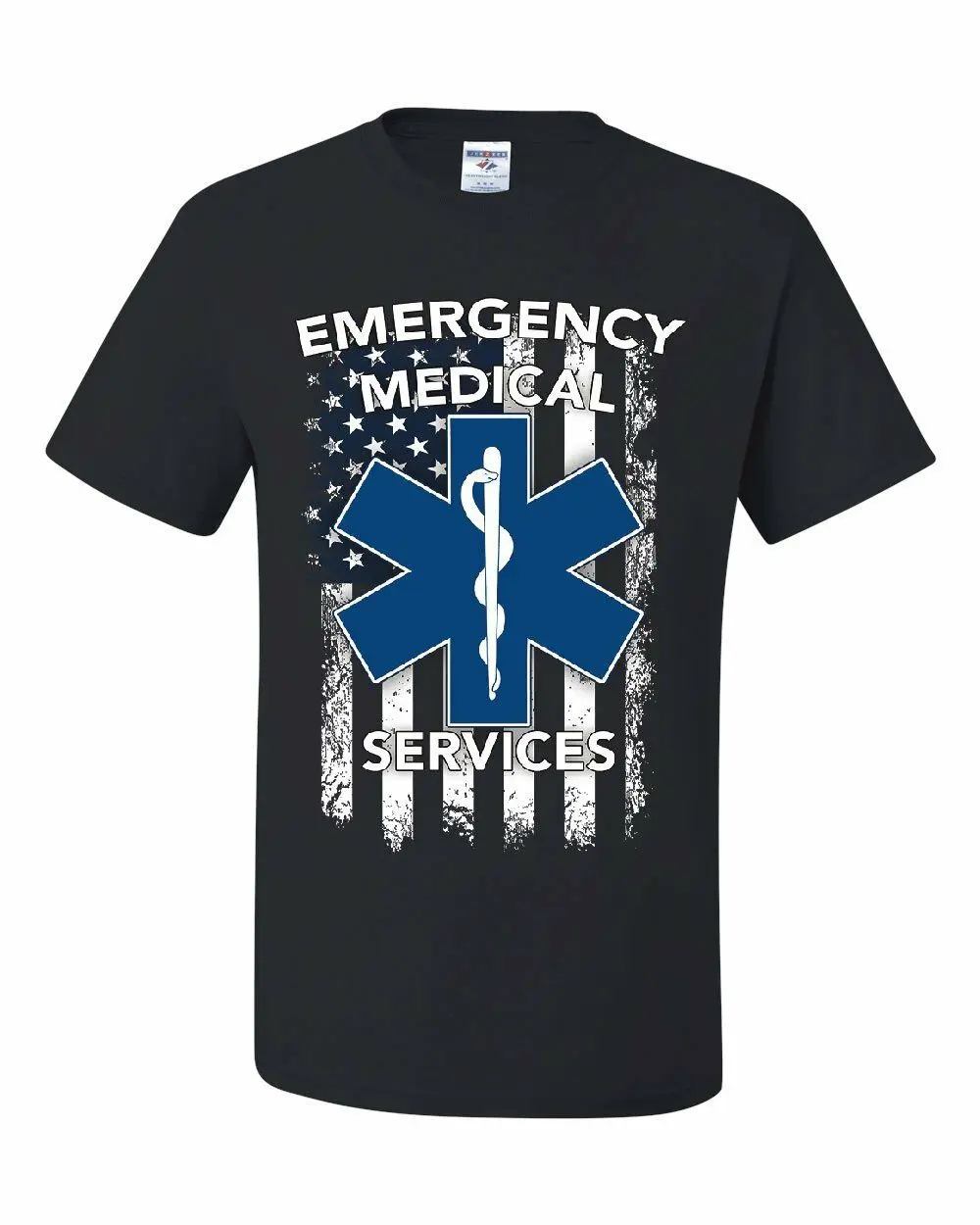 EMT Star of Life EMS metric футболка с флагом США|Мужские футболки| |
