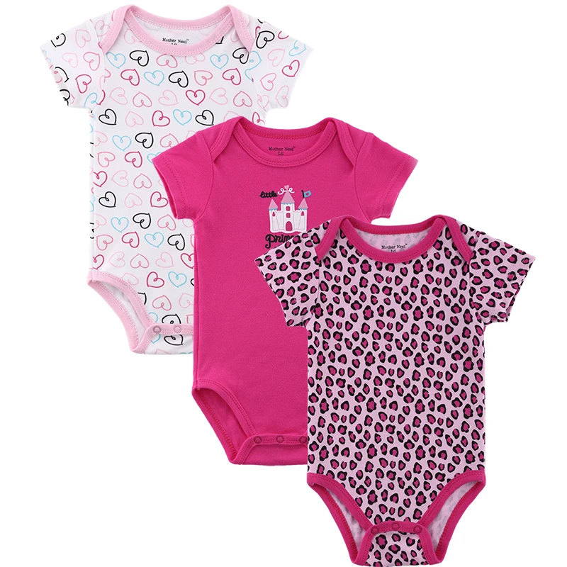 3pcs/lot Baby Rompers Новорожденные с коротким рукавом Хлопок Boy Девушка Одежда для
