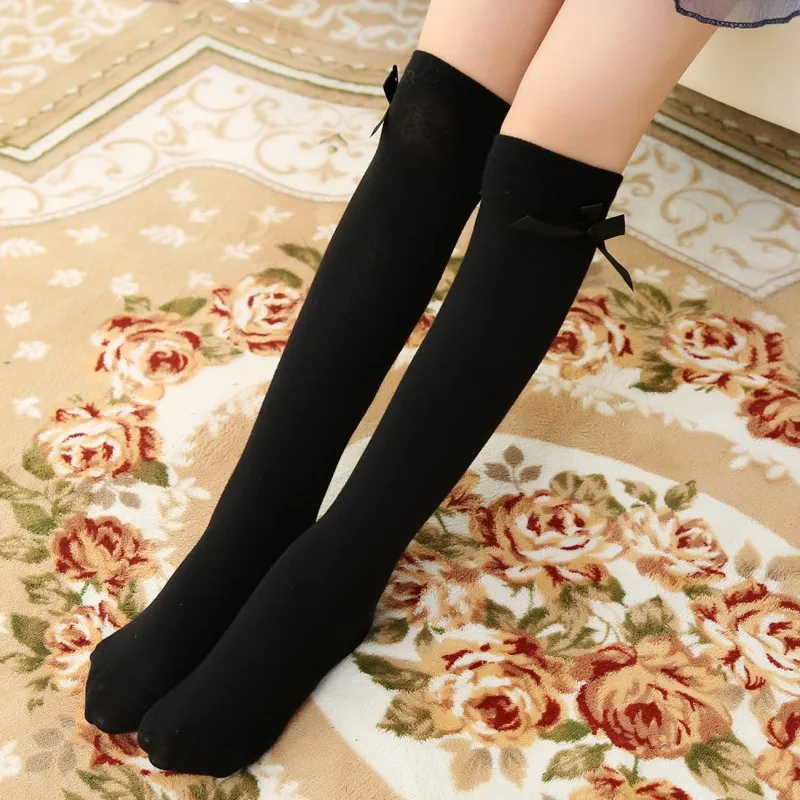 Коллекция 2017 года носки для девочек длинные малышей высокие с бантиками милые