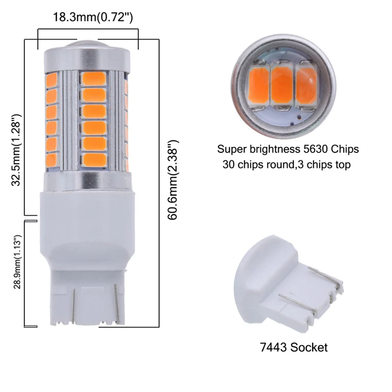 Katur 4 шт. T20 7443 7440 7444NA 992 светодиодная автомобильная лампа 5630 SMD светодиодные лампы