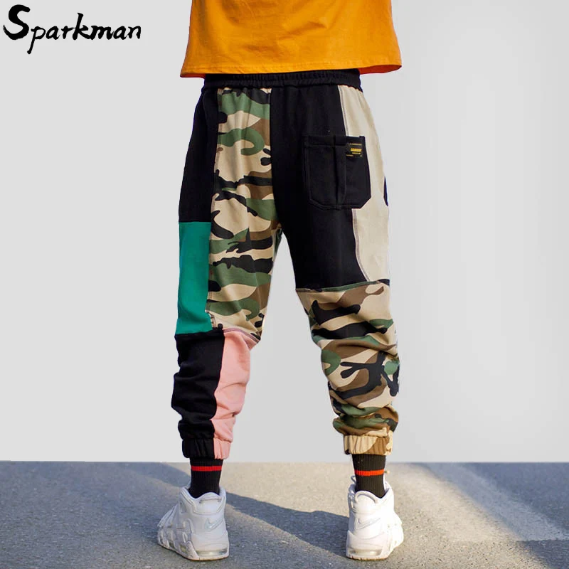 Мужские спортивные брюки в стиле Харадзюку повседневные камуфляжные