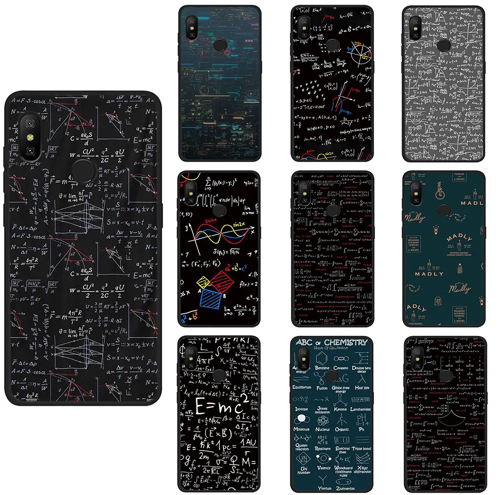 Мягкий чехол для телефона из ТПУ Math Chemical formuls Xiaomi Poco X3 Nfc Mi 8 9 10 SE A2 A3 Lite 6 A1 2s Max 3 F1 9T CC9e