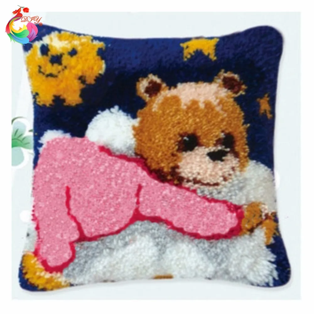 2016 ручной вышивки незавершенной наволочка синий Ted в состоянии покоя Горячая 3D