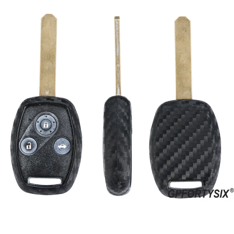 Углеродное волокно силиконовый чехол для ключей от машины брелок HONDA Accord CRV Pilot Fit