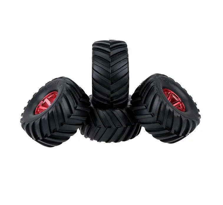 Free Shipping 4PCS 1/10 RC Monster Truck Tire Rubber Tires Red/Blue/Silver Diameter 134mm | Игрушки и хобби