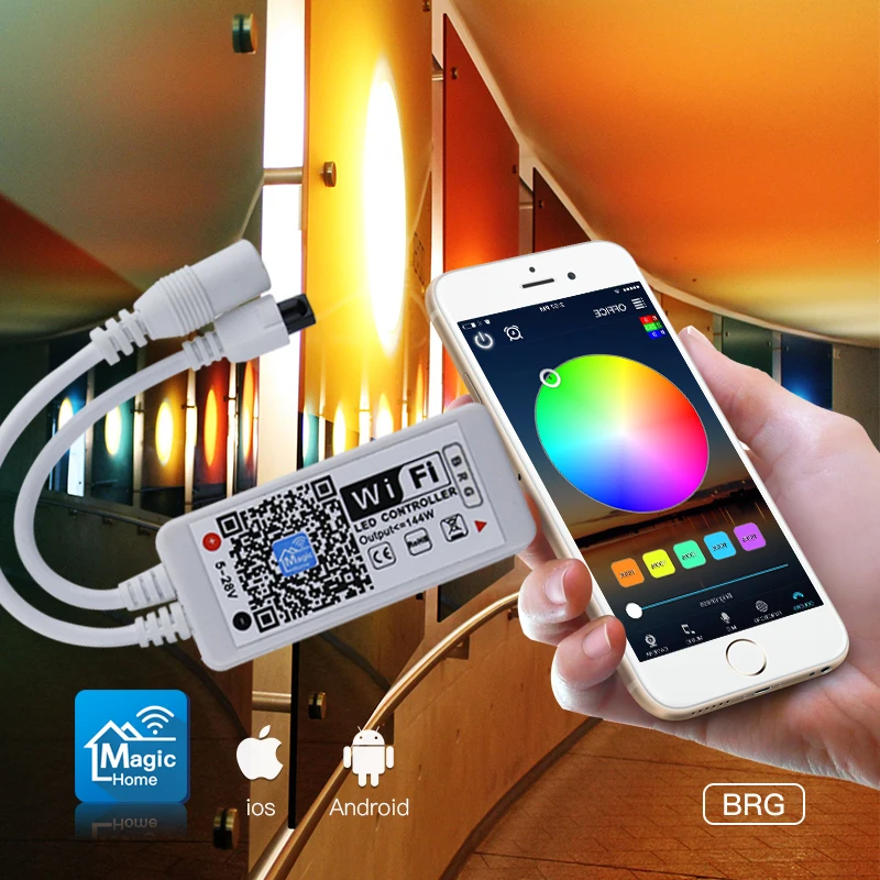 AL LC03 Супер Мини светодиодный wifi RGB приложение управление Лер + 24 пульт