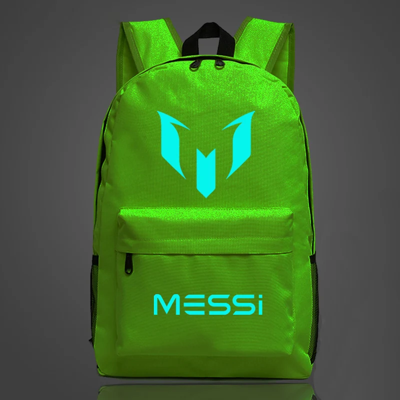 Рюкзак с логотипом Messi, светящийся в темноте, сумка для мужчин, мальчиков, Барселона, девочек, дорожная сумка для подростков, школьная Детская сумка, рюкзак Mochila Bolsas Escolar