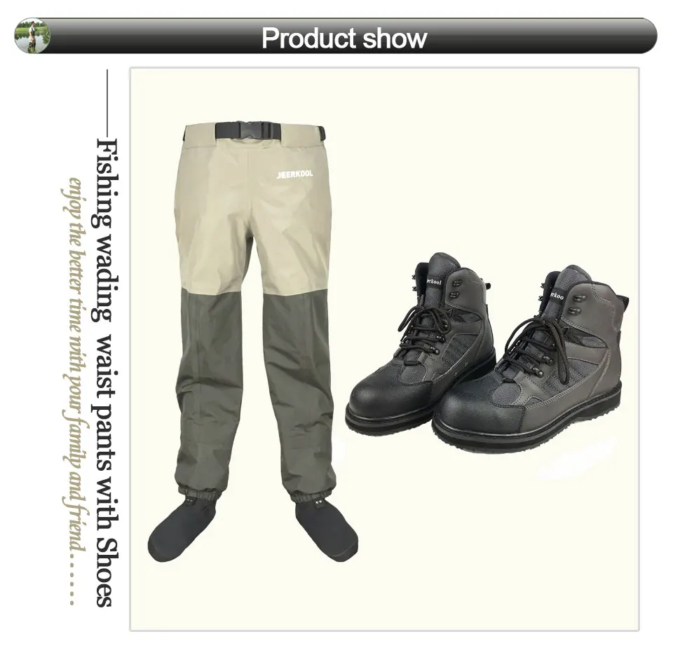 Fly Fishing Waders Pants Outdoor Hunting Wading Pants and Shoes Aqua Sneakers Rubber Sole Fishing Boots Rock Shoes FYR1