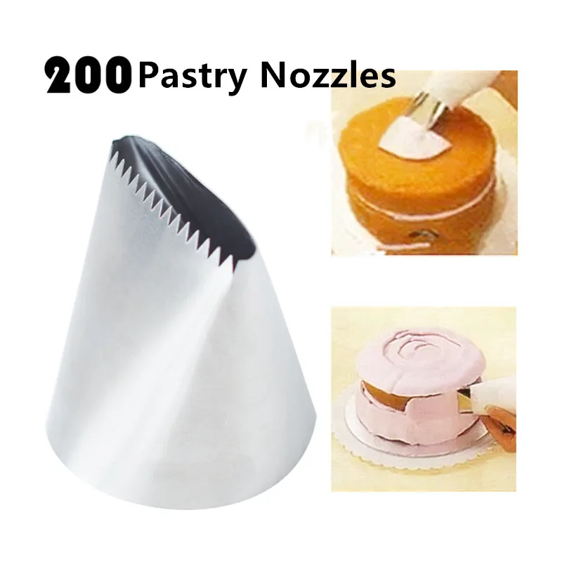 200 # очень большие Кондитерские насадки из нержавеющей стали инструменты для