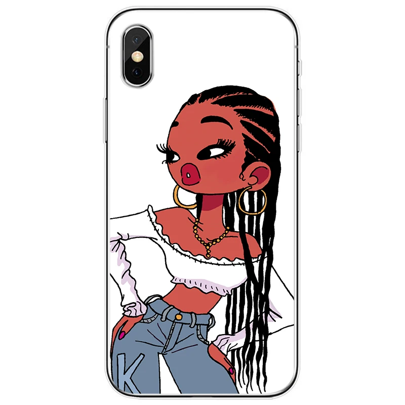 Мягкий силиконовый чехол для телефона iPhone 6 6plus 7 8plus 5 5S 5C SE X XS XR Max Afro Black Girl Magic
