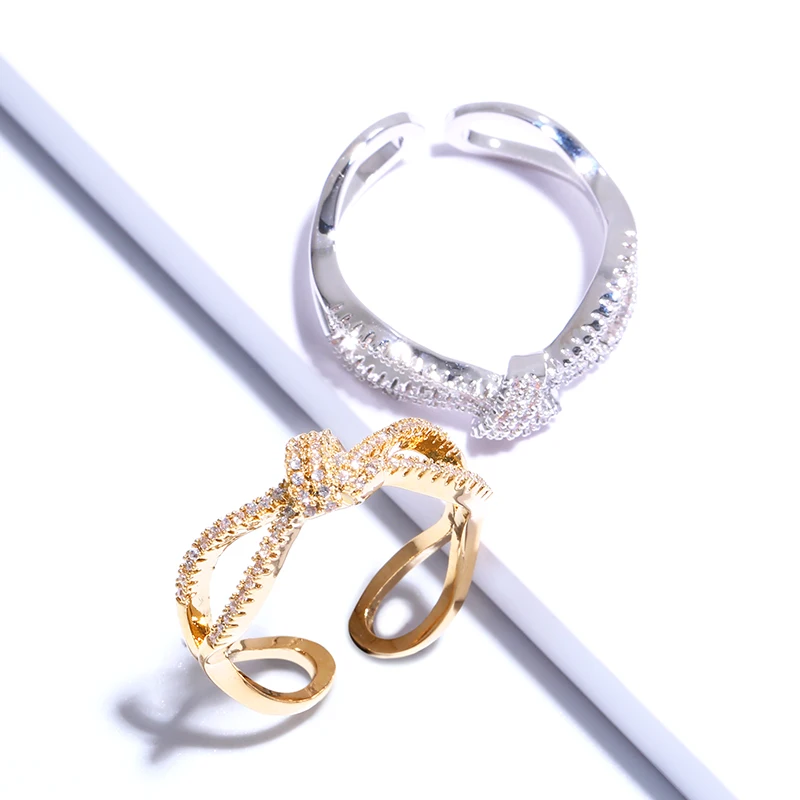 OCESRIO минималистичное кольцо с бантиком для женщин полностью циркониевое