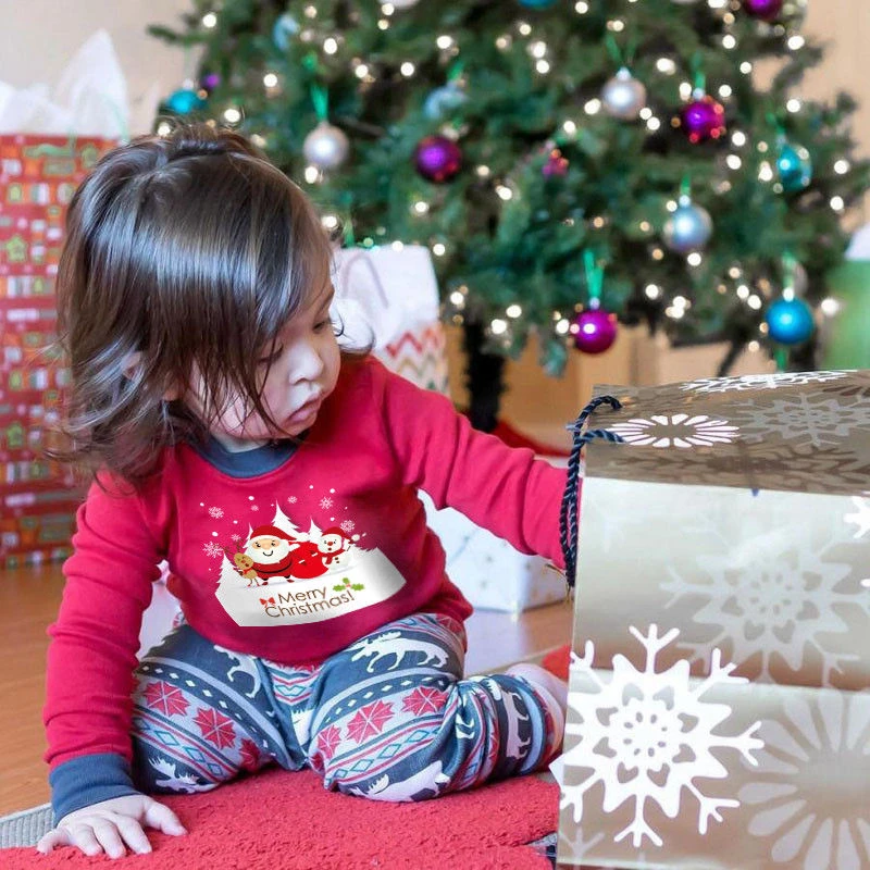 Christmas Pajamas Set Family Matching Sleepwear Adult Women Men Kid Boy Girl Cotton Top+Bottoms Pants Nightwear Outfit Plus Size | Мать и