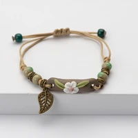 ancients handmade ceramic beads charm gift womens bracelet fashion jewelry free shipping gy564