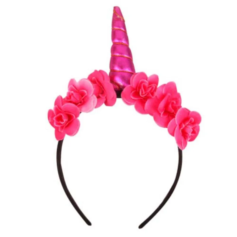 1PCS Flash Unicorn Headdress Masquerade DIY Unicorn Child Headband Party Hair Accessories Baby Shower Decoration