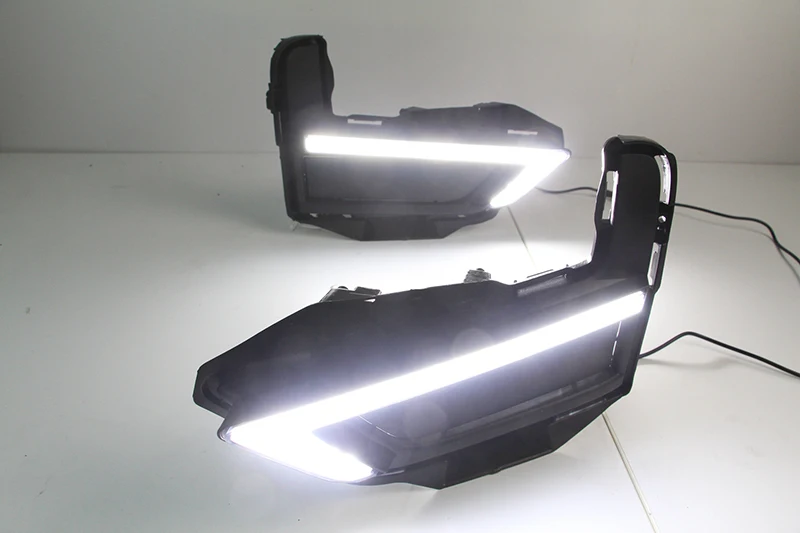 1 пара DRL для Nissan X-Trail Xtrail X trail дневные ходовые огни Противотуманные фары 12 в дневной свет с желтым сигналом