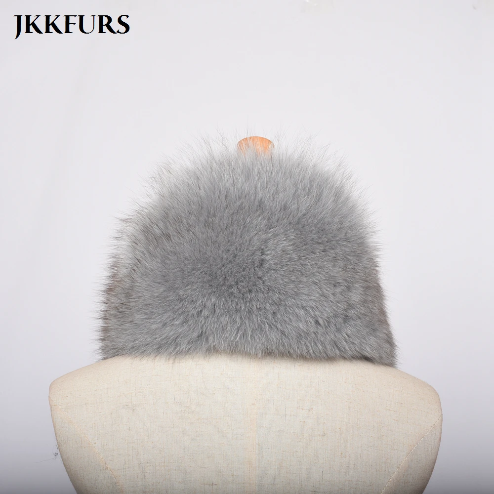 JKKFURS новые женские шарфы из натурального Лисьего меха зимние толстые теплые модные стильные высококачественные натуральный меховой шарф S7393