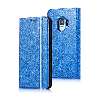 Blue Роскошный тонкий Чехол-книжка из кожи+ ТПУ, мягкий чехол-книжка для samsung galaxy S9 S8 Plus Note9, чехол для samsung S8 S9 Plus, чехол - Цвет: Blue