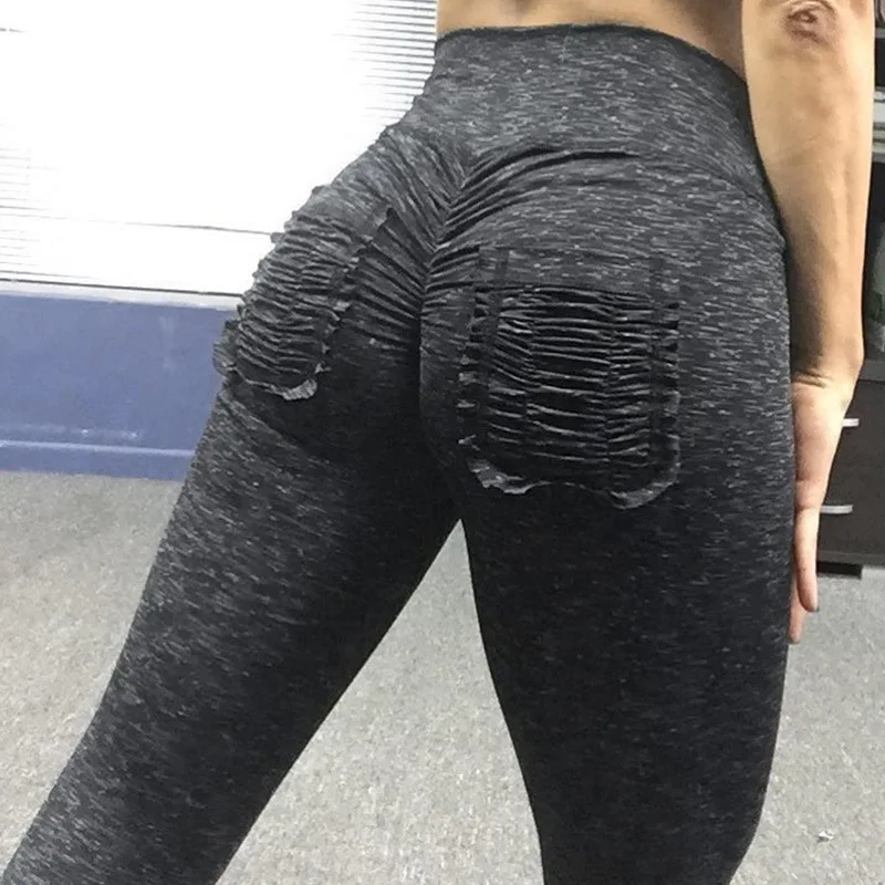 Лидер продаж бедра посылка Для женщин Спортивные леггинсы Push Up вязаный пэчворк