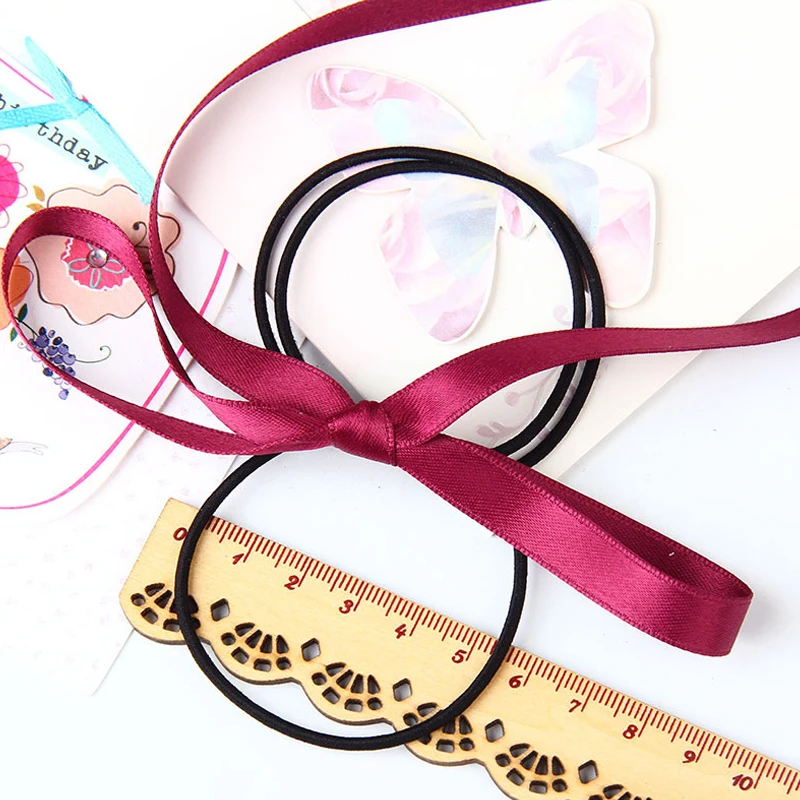 1 шт. распродажа милые цвета резинка для волос Длинная лента бант эластичные