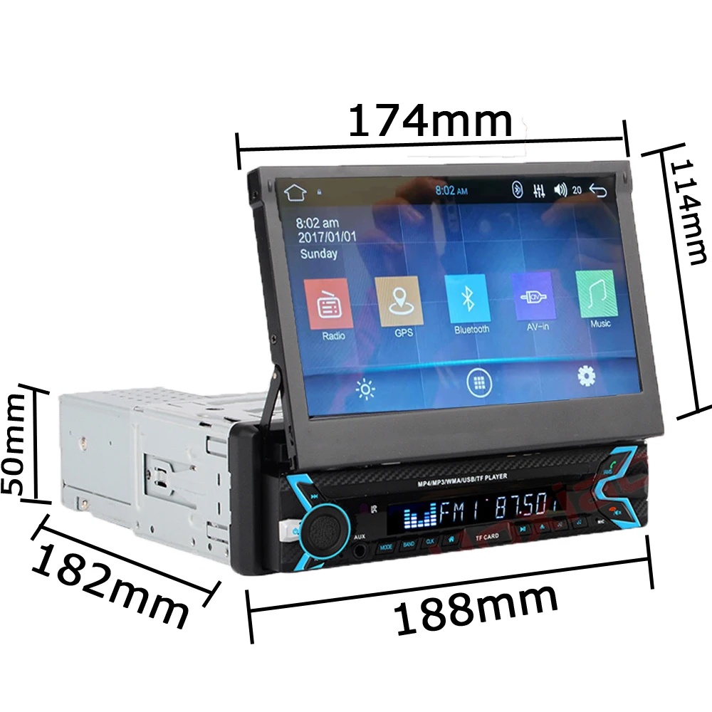 1 din автомобильный Android радио плеер встроенный автоматический телескопический 7