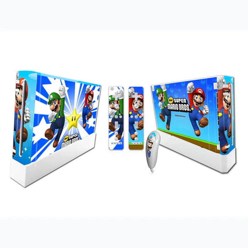 Виниловая наклейка наклейки + 2 шт контроллер скины для консоли Wii игрового