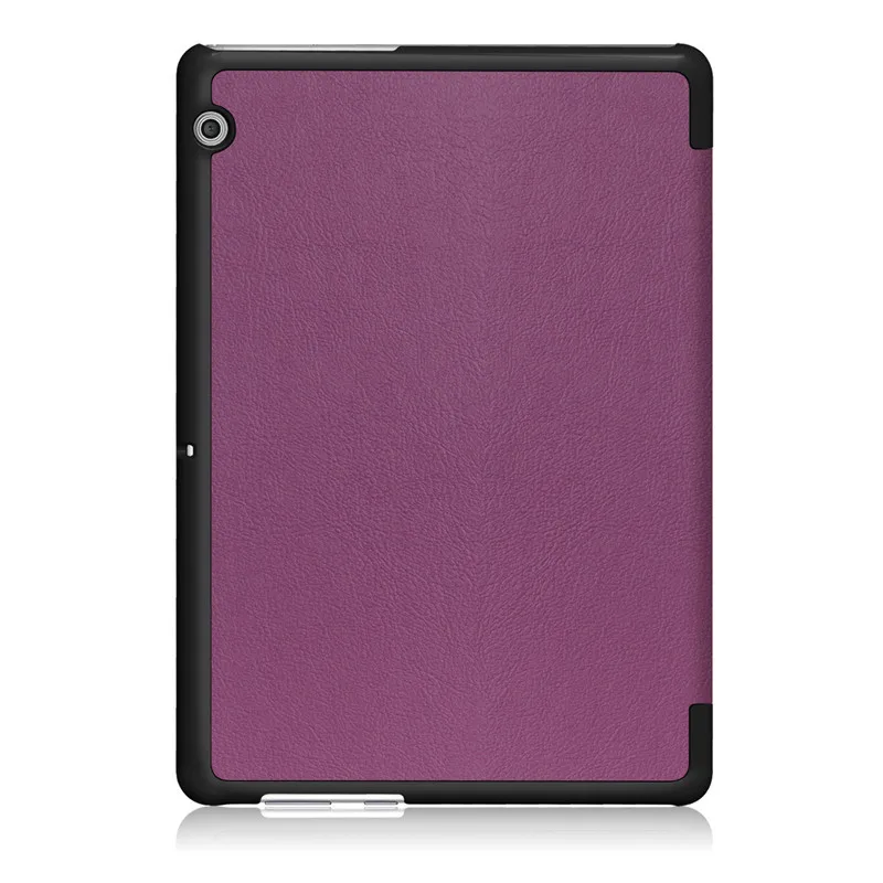 Фиолетовый Ультратонкий чехол-подставка из искусственной кожи для huawei MediaPad T3 10 AGS-L09 AGS-W09 чехол для планшета Honor Play Pad 2 9,6 дюймов+ пленка+ ручка - Цвет: Фиолетовый