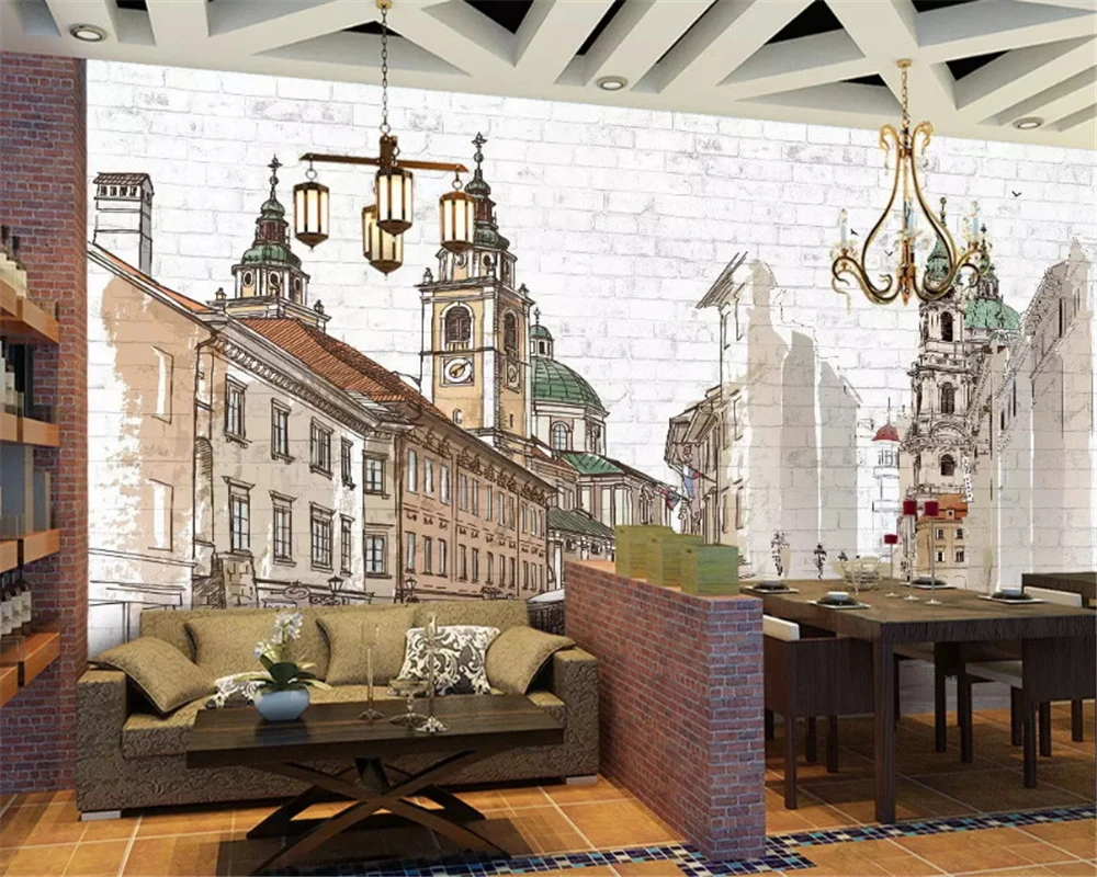 Beibehang пользовательский размер ручная роспись европейского классического стиля