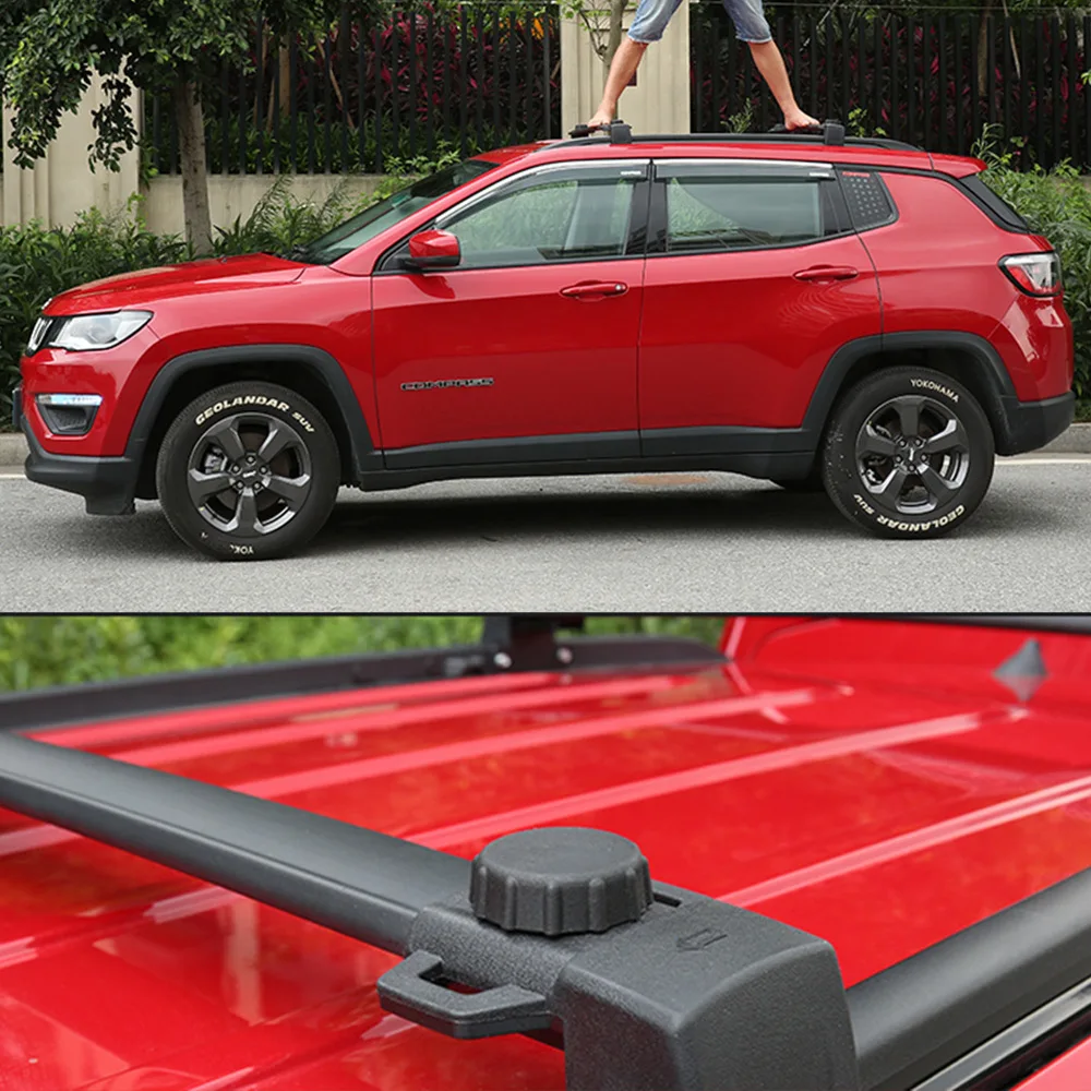 Багажник на крышу подходит для Jeep Compass 2017 2018 из алюминиевого сплава боковые рейки
