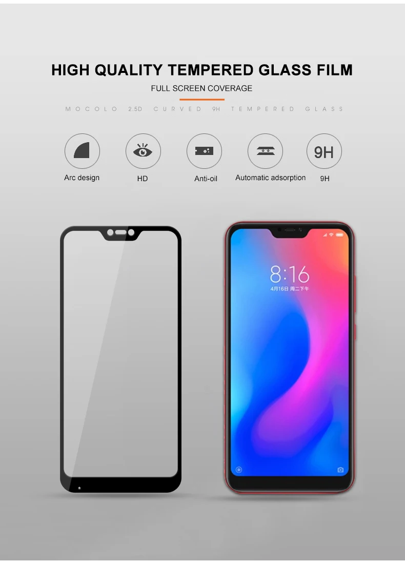 Mocolo 2.5D 9 H полное покрытие закаленное Стекло пленку защитное стекло на для ксиоми ми 8 лайт A2 лайт Xiaomi mi A2 8 Lite mi A2 A2Lite 64/128 GB Xio mi легкий защитный