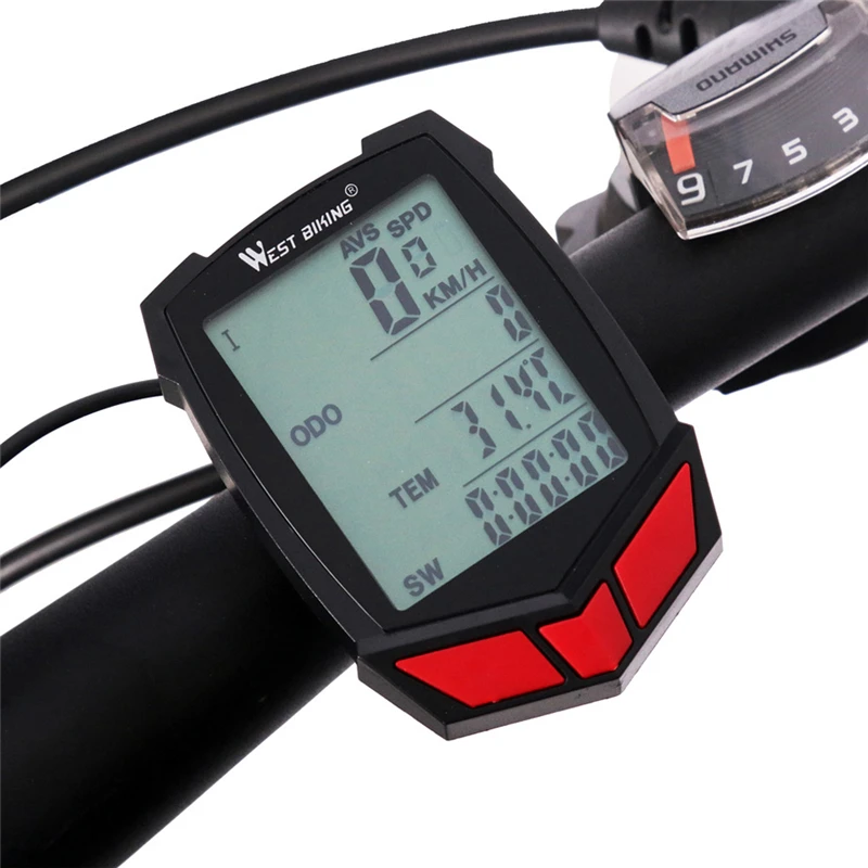 WEST BIKING Cycling Bike Backlight Computer 20 Functions MTB Speedometer Odometer Wired Wireless Bicycle Stopwatch | Спорт и