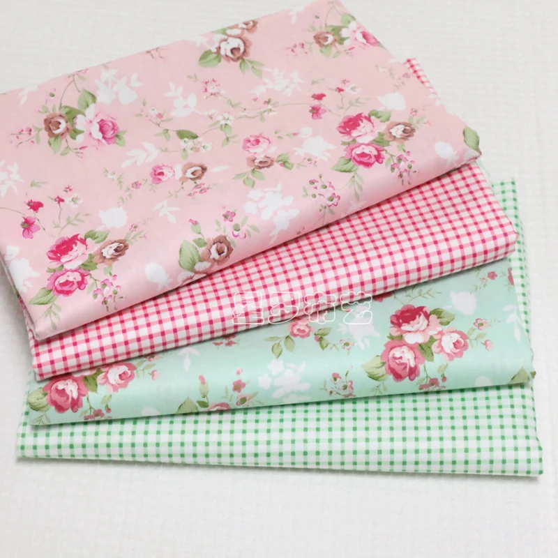 1 шт. Вышивание зеленый и розовый свежий цветочный Роза квилтинга Комплект хлопок